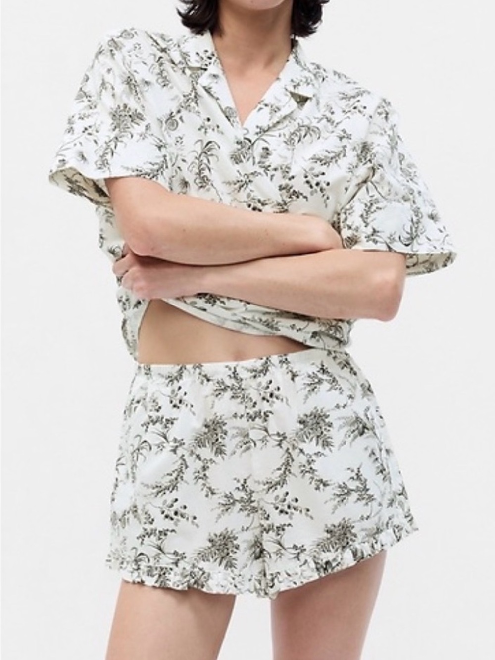 Gap Poplin Ruffled Cotton Shorts Sz M